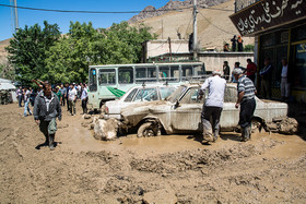 سیل روستای سیجان (آدران) جاده چالوس